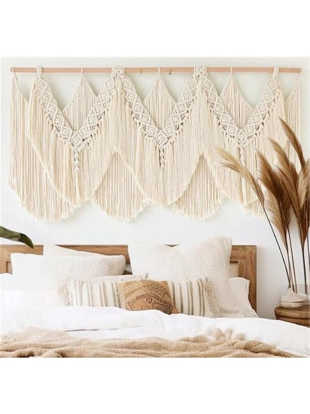 Macrame Wall Hanging Wedding Hanger Macrame Wall Decor Dorm Craftsmanship Tassel